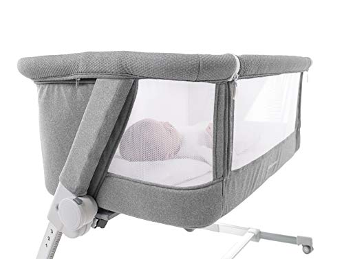 Jané Baby Side - Cuna Colecho, De 0 A 9 Kg., 6 Posiciones, Apta Para Todas Las Camas, Colchón Reclinable, Desmontable, Incluye Edredón, Sábanas Y Cojín, 100% Algodón, Con Ruedas, Unisex