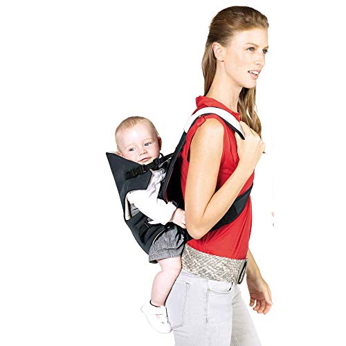 Jané Mochila Portabebé Dual, Uso desde Recién Nacido hasta los 9kg, con Babero Extraíble, Color Azul Marino y Blanco