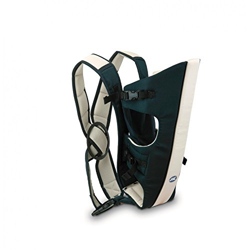 Jané Mochila Portabebé Dual, Uso desde Recién Nacido hasta los 9kg, con Babero Extraíble, Color Azul Marino y Blanco