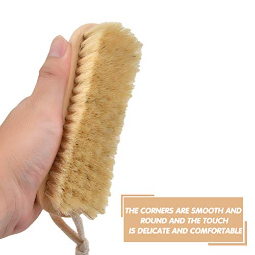 JAOMON Cepillos de Cerdas Naturales para Ropa, 2 Piezas de Cepillos de Fregar, Madera de Haya y Cerdas de Cerdo Cepillo de Limpieza de Cerdas Cepillos de Fregar