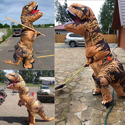 JASHKE Disfraz Dinosaurio Inflable T-Rex Disfraz Halloween Adulto Disfraz Cosplay Disfraz Fiesta Disfraz