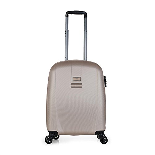 JASLEN - Juego de Maletas de Viaje Rígidas 4 Ruedas Trolley ABS. Duras Cómodas y Ligeras. Candado TSA. 3 Tamaños: Pequeña Mediana y Grande Diseño. 56500, Color Dorado-Marrón