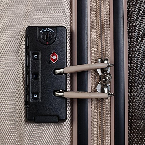 JASLEN - Juego de Maletas de Viaje Rígidas 4 Ruedas Trolley ABS. Duras Cómodas y Ligeras. Candado TSA. 3 Tamaños: Pequeña Mediana y Grande Diseño. 56500, Color Dorado-Marrón