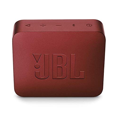 JBL GO 2 - Altavoz inalámbrico portátil con Bluetooth, resistente al agua (IPX7), hasta 5 h de reproducción con sonido de alta fidelidad, rojo