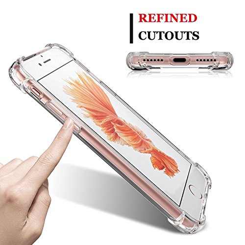 JCP SHOPPING Funda iPhone 7 / iPhone 8 / iPhone SE (2nd Generation) [Refuerzos Laterales] [Liquid Crystal] [Silicona TPU Flexible] [Transparente] [Protección Grosor Fino]