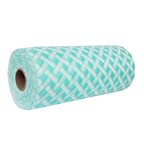 JEBBLAS Rollo de 90Pcs multipropósito de Tela no-Tejida Antiadherente limpiando Trapos casa Limpieza paño Cocina Plato bayeta