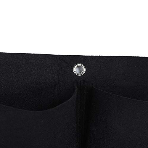 Jeffergarden 12-Pockets Degradable Vertical Colgante Planta de jardín Bolsa de Cultivo como contenedor Macetero(Negro)