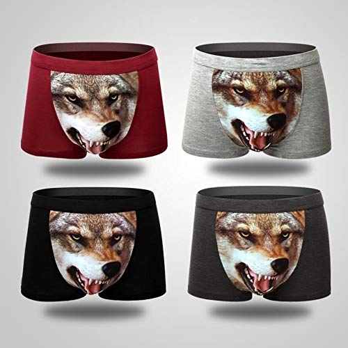 JERPOZ 4 Piezas De Ropa Interior Masculina, Ropa Interior Deportiva, Patrón Tridimensional 3D, Pantalones Caseros, Tela Elástica Transpirable Absorbente De Sudor (Color : G, Size : XXXXL)