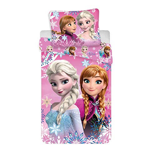Jerry Fabrics Frozen Cama, 1, Rosa y Blanco, Individual, One Size 140x200 + 70x90 cm