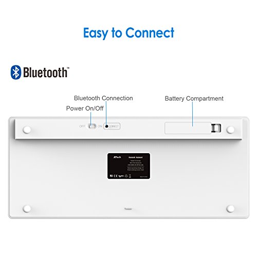 JETech 2156-KB-BT-UNIVERSAL-WH - Teclado (Mini, Inalámbrico, Bluetooth, Interruptor mecánico, Blanco)