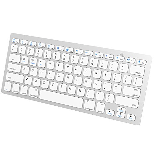 JETech 2156-KB-BT-UNIVERSAL-WH - Teclado (Mini, Inalámbrico, Bluetooth, Interruptor mecánico, Blanco)