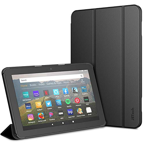 JETech Funda Compatible con Tableta El Todos Nuevo Amazon Fire HD 8 y Fire HD 8 Plus (10a Generación, versión 2020), Cubierta Elegante con Auto-Sueño/Estela, Negro