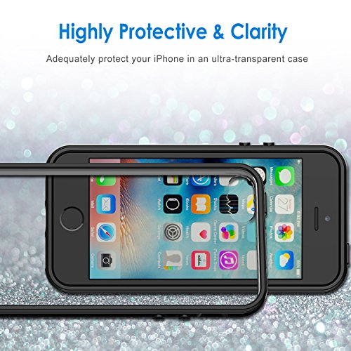 JETech Funda Compatible iPhone SE 2016 (NO es Compatible 2020) 5s 5, Carcasa Anti-Choques/Arañazos, Negro