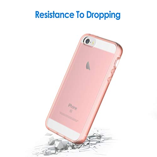 JETech Funda Compatible iPhone SE 2016 (NO es Compatible 2020) 5s 5, Carcasa Anti-Choques/Arañazos, Rosa