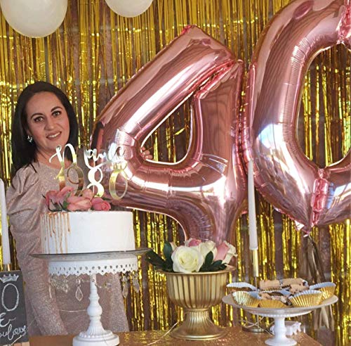 JeVenis 38 Piezas Decoraciones para el 40 cumpleaños Suministros para la Fiesta del 40 cumpleaños Adulto