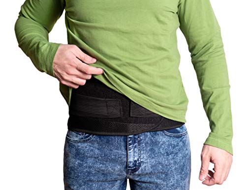JeVx Faja Lumbar para la Espalda REFORZADA DOBLE CIERRE Y TIRANTES - Talla XXXL para Hombre Cinturon Elastico Reforzado para Trabajo y Deporte Corrector de Postura Ajustable Abdominal Dolor Compresora