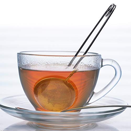 JEZOMONY Colador de té de Hojas Sueltas y Malla de té Colador de Acero Inoxidable con Mango (Paquete de 4) Infusor de té en Forma de Bola y filtros