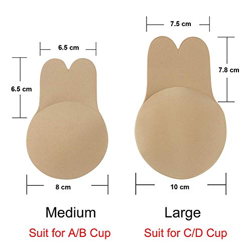 JFan Sujetador Invisible Coneja para Mujer Silicona Push Up Sujetadores Adhesivos Invisibles Reutilizable Pezón