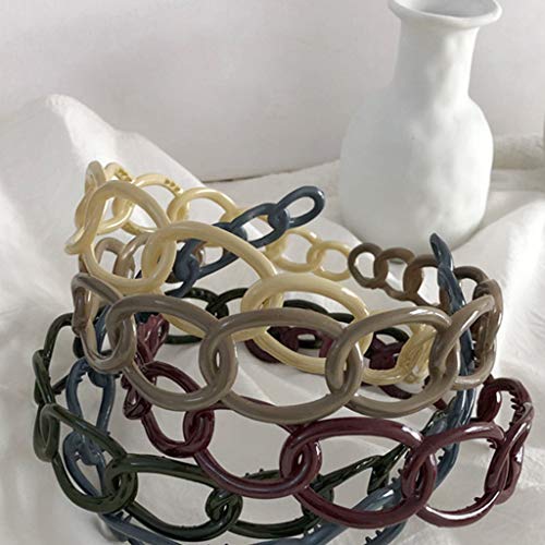 JHFF - Cinta de Pelo Antideslizante de plástico para Mujer, con eslabón para debilitar, plástico, Granate, Einheits größe