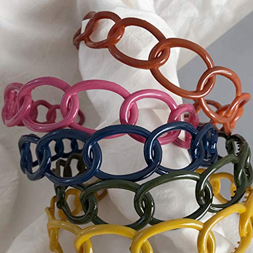 JHFF - Cinta de Pelo Antideslizante de plástico para Mujer, con eslabón para debilitar, plástico, Granate, Einheits größe