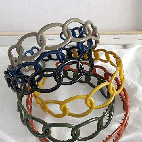 JHFF - Cinta de Pelo Antideslizante de plástico para Mujer, con eslabón para debilitar, plástico, Granate, Einheits größe