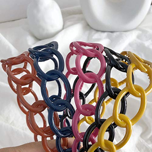 JHFF - Cinta de Pelo Antideslizante de plástico para Mujer, con eslabón para debilitar, plástico, Granate, Einheits größe