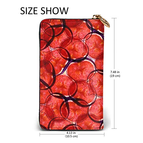 JHGFG Bolso de Moda Cartera con Cremallera Acuarela Patrón de Higo Natural Envoltura Artesanía Teléfono Cartera de Embrague Cartera de Noche Bloqueo Cartera de Cuero Tarjeta múltiple O