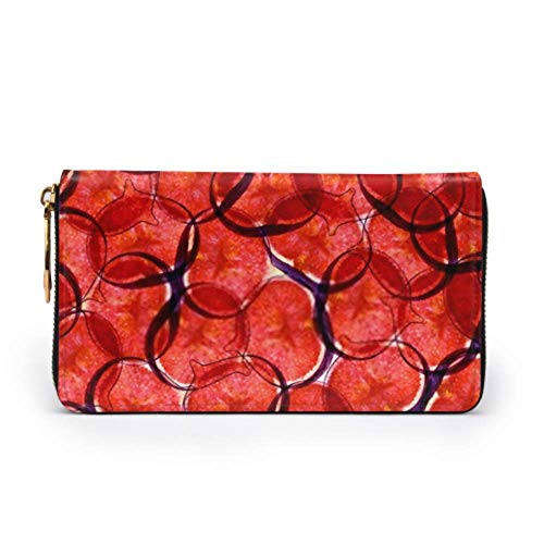 JHGFG Bolso de Moda Cartera con Cremallera Acuarela Patrón de Higo Natural Envoltura Artesanía Teléfono Cartera de Embrague Cartera de Noche Bloqueo Cartera de Cuero Tarjeta múltiple O