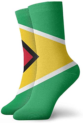 Jhonangel Calcetines casuales unisex de la bandera de Guyana Calcetines cómodos locos Calcetines novedosos 30cm