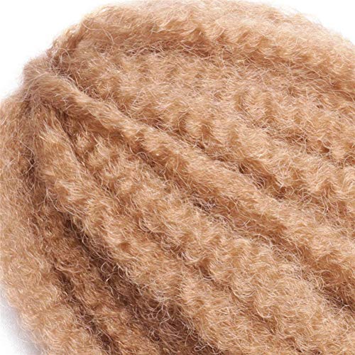 JIAFATIAN 3 Paquete/Lote Afro Rizado Rizado Trenzas Cabello Extensiones Sintético Giro Tejer Trenza Alto Temperatura Fibra Cabello Tejido 100g/pcs (3pc 18Inch), Blonde