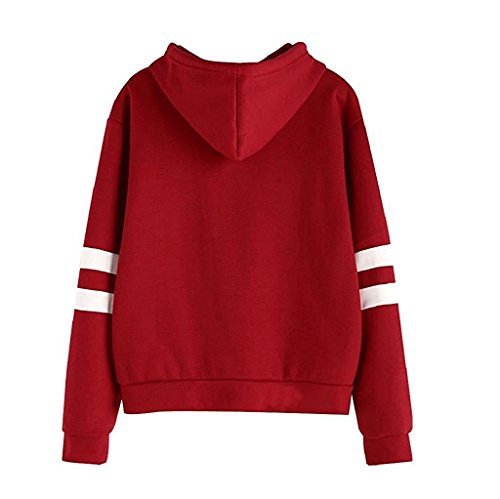 JIAJIA YL Mujeres Camisetas Manga Larga Varsity Gafas de Harry Potter Encapuchado Camisa de Entrenamiento Sudaderas con Capucha Tops (Rojo, S)