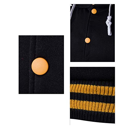 JiaMeng Hombres Chaqueta Primavera otoño e Invierno Algodón Abrigo Chaqueta Outwear Sweater Sudadera de Invierno Slim Warm(Amarillo,M)