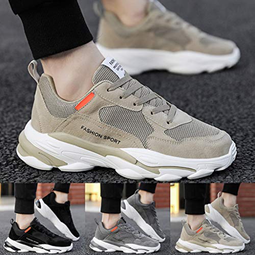 JiaMeng_ZI Moda Calzado Deportivo para Hombre Primavera Ligero Transpirable Gimnasio Zapatos de Cordones Zapatillas Casual Sneakers Resistente al Desgaste Calzado Deportivo