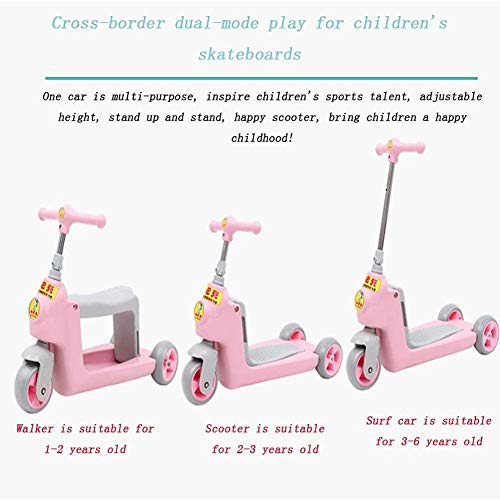 JIEJIE Niños Scooters Pueden Sentarse y tobogán, 1-3 años de Edad de iniciación del Patinador niños y niñas, Vespa de los niños, Pedal 2 Años de Edad Yo Coche Coche de bebé D 61x24x68cm QIANGQIANG