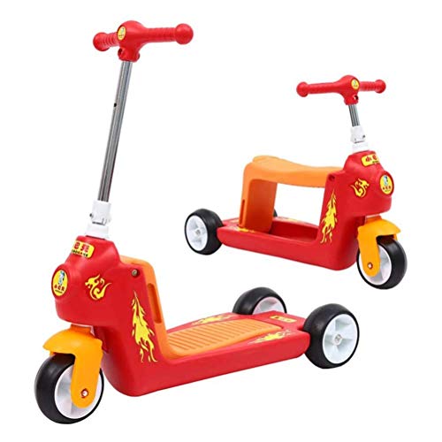 JIEJIE Niños Scooters Pueden Sentarse y tobogán, 1-3 años de Edad de iniciación del Patinador niños y niñas, Vespa de los niños, Pedal 2 Años de Edad Yo Coche Coche de bebé D 61x24x68cm QIANGQIANG