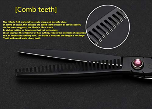 JIEKES Tijeras del corte del pelo Kit de 10 piezas Tijeras de pelo profesional tijeras de peluquería kit del corte del pelo Tijeras Cepillo for el pelo Clip Cabo y estética peine de la barbería Hair S