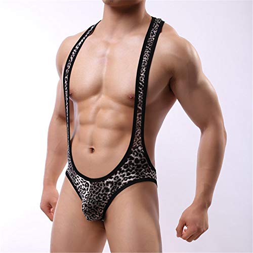 JIER Mono Sexy con Estampado de Leopardo, Calzoncillos, Calzoncillos, Ropa Interior, Calzoncillos (Negro,XL)