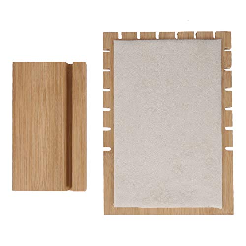 Jimfoty Sostenedor de la joyería, decoración casera de Madera Respetuoso del Medio Ambiente Duradero extraíble Soporte de la joyería Estante, para Collar Pulsera para Pendiente(Beige)
