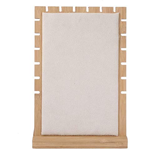 Jimfoty Sostenedor de la joyería, decoración casera de Madera Respetuoso del Medio Ambiente Duradero extraíble Soporte de la joyería Estante, para Collar Pulsera para Pendiente(Beige)