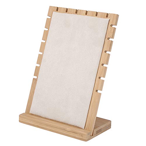 Jimfoty Sostenedor de la joyería, decoración casera de Madera Respetuoso del Medio Ambiente Duradero extraíble Soporte de la joyería Estante, para Collar Pulsera para Pendiente(Beige)