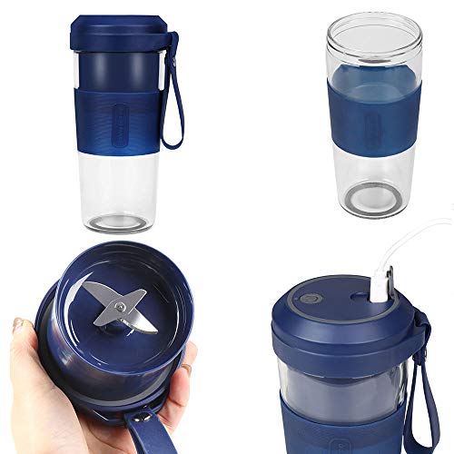 JIN GUI Exprimidor licuadora portátil, USB Recargable 350Ml Batido licuadora Exprimidor Un Interruptor Llave 21000 RPM Pulpa Alta Velocidad Más Delicado, para el hogar Oficina de Viajes al Aire Libre