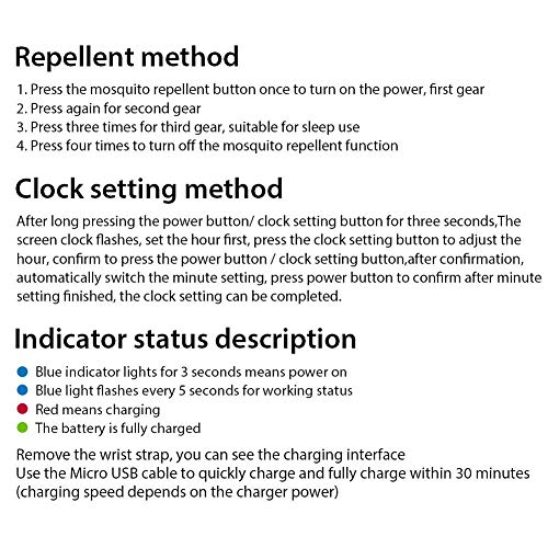 jinclonder Pulsera Repelente de Mosquitos Repelente de Mosquitos electrónico ultrasónico niño Adulto Mujer Embarazada Reloj electrónico antimosquitos Pulsera electrónica Dos en uno USB