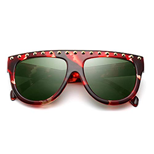 JiXuan Retro Punk Rivet Sunglasses Hombres Mujeres Moda Shades UV400 Gafas Vintage