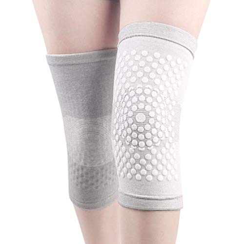 JJDD'G Rodillera,Terapia Magnética Soporte De La Rodilla Autocalentable Características Pierna Fría Antigua Cubierta De La Rodilla Almohadilla para La Rodilla,Gris,L