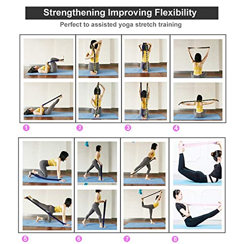 JJunLiM Bandas de bucles de Ejercicio Bandas de Entrenamiento de Danza Latina 15-20 kg Pilates Yoga Bandas de Resistencia al Estiramiento Bandas de Gimnasia elásticas para Ejercicios(90cm Blue)