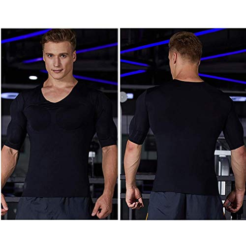 JJZXPJ Hombres Fajas Adelgaza la Talladora del Cuerpo del Falso Camiseta del músculo de engorde Aumentar los músculos Invisible Simulación Training (Color: Blanco, Tamaño: XL)