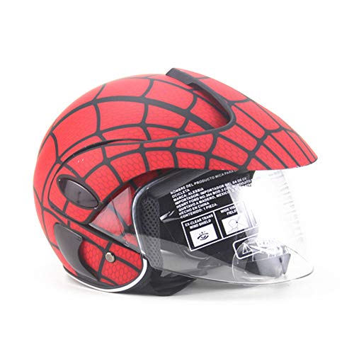 JKSX Casco De Scooter para Niños, Casco De Bicicleta para Niños, Motocicleta, Gorra De Seguridad Ligera De Dibujos Animados para Niños De 3-8 Años, Niños De 46-52 Cm, Rojo