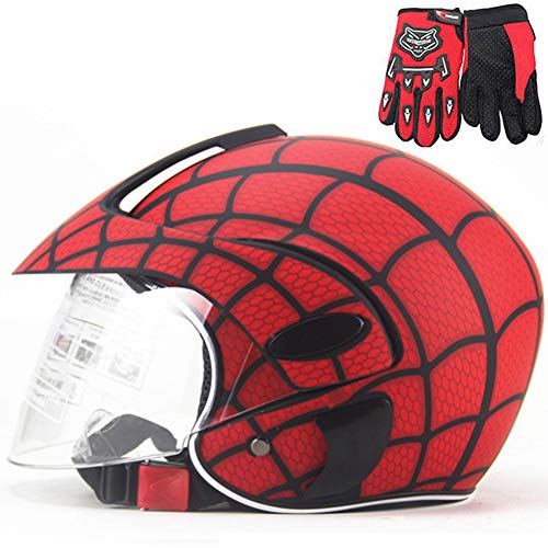 JKSX Casco De Scooter para Niños, Casco De Bicicleta para Niños, Motocicleta, Gorra De Seguridad Ligera De Dibujos Animados para Niños De 3-8 Años, Niños De 46-52 Cm, Rojo