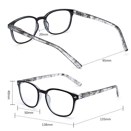 JM Gafas de Lectura Conjunto de 4 Calidad Bisagras de Resorte Hombre Mujer Anteojos Para Leer +2.75 Color Mixto