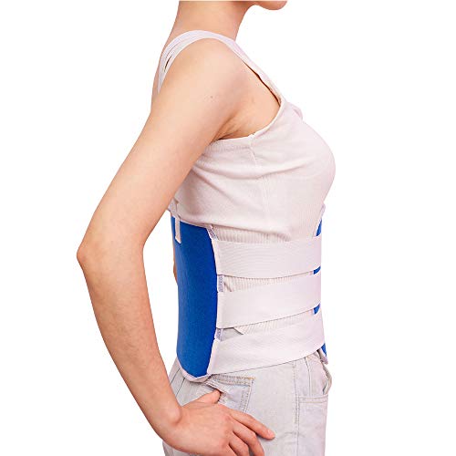 JMung Cinturón Elástico de Compresión Fractura de Costillas Rotas, Hombres Mujeres Distensión Muscular Intercostal, Acelera la Curación de Las Costillas Fisuradas,Azul,M